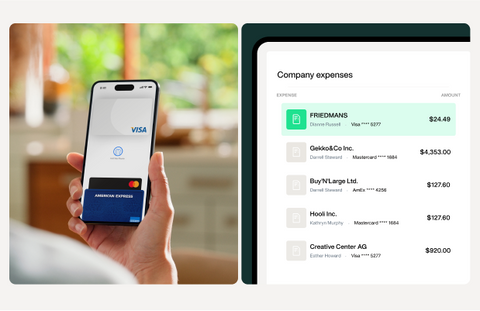 Image showing that Payhawk integrates directly with your existing corporate credit card network, instantly syncing all transactions 